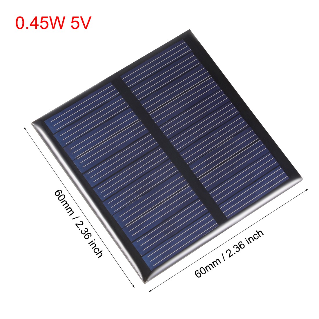 0.45W 5V Small Solar Panel Module DIY Polysilicon for Phone Toys Charger 1Pcs