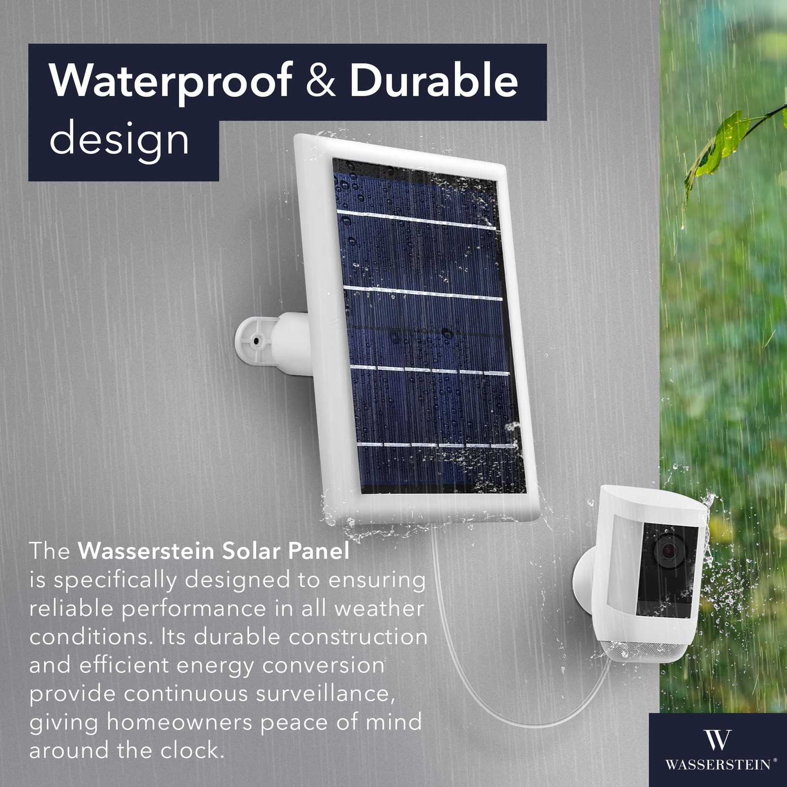 Wasserstein Solar Panel Compatible with Ring Spotlight Cam Battery & All-new …
