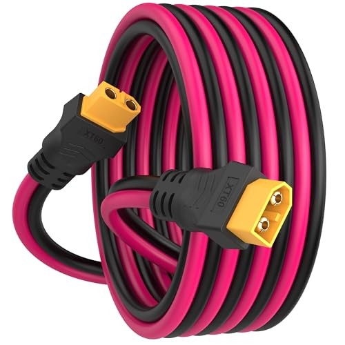 XT60 to XT60 Cable with Male to Female Connectors 3.3FT 12AWG XT60 Extension