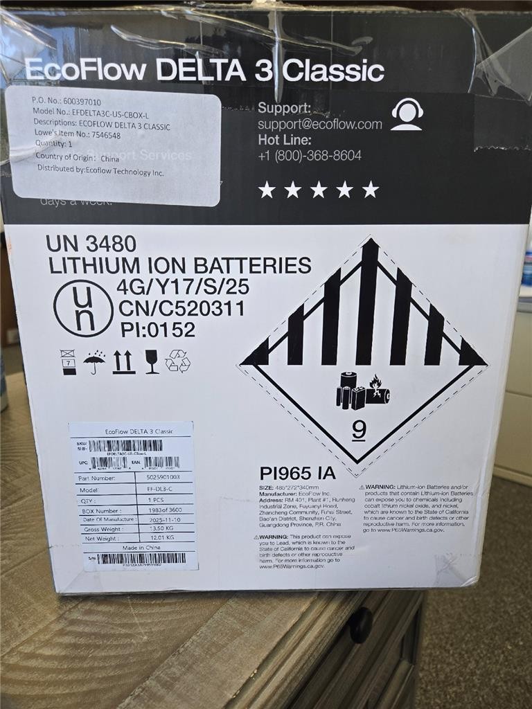 = Ecoflow Battery Generator Surge 3600W Ecoflow Delta 3 Classic 1800W