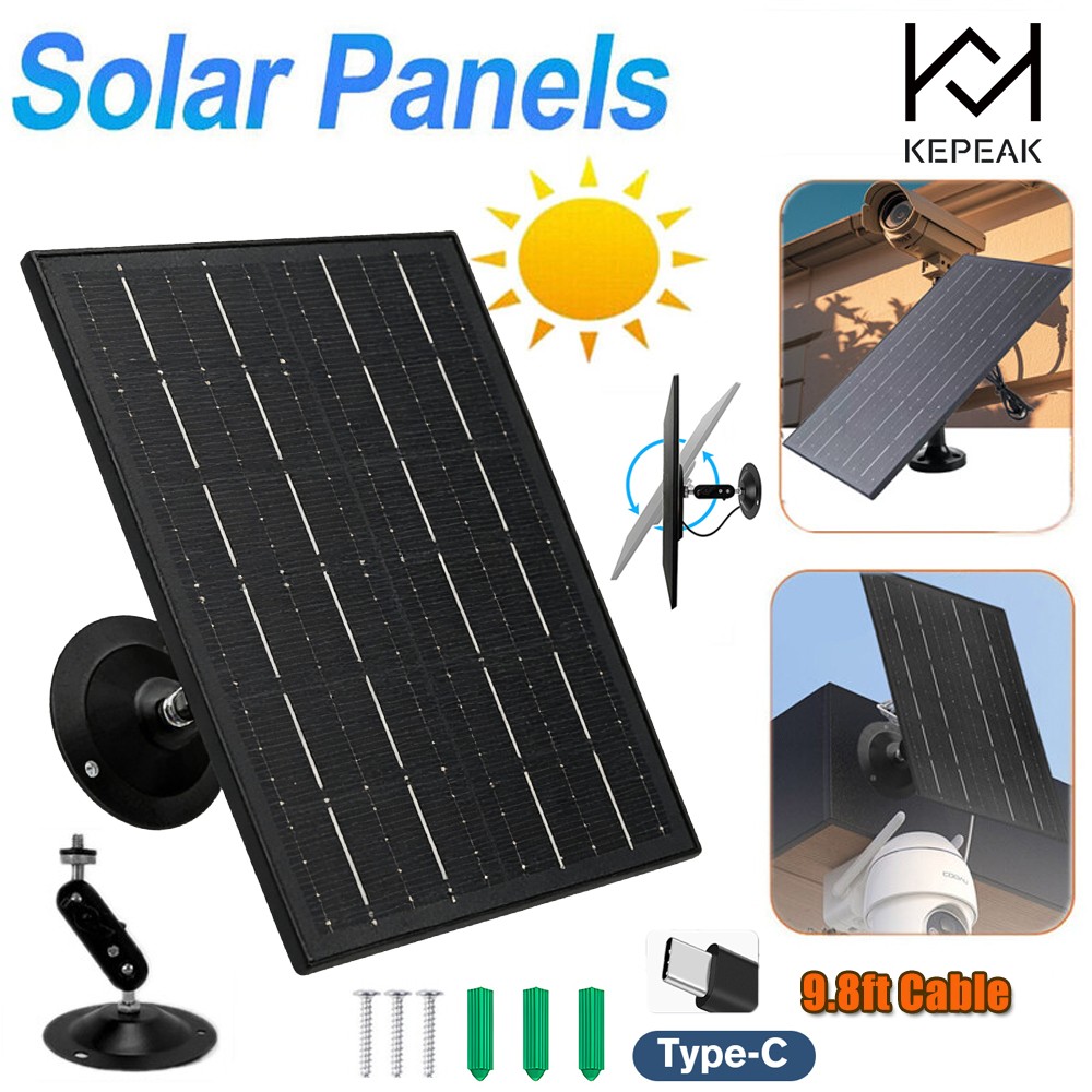 20W Solar Panel for Ring Spotlight Camera/Stick Up Cam Battery Charger 5V Output