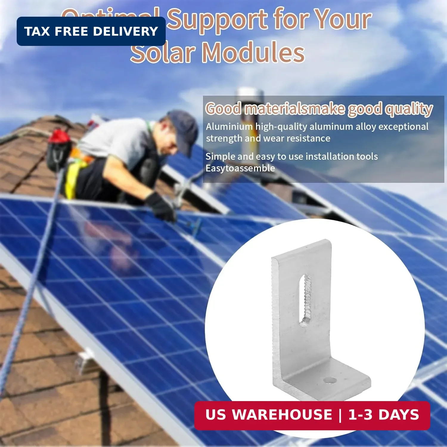 L Foot Solar Mount,Aluminum Alloy Photovoltaic Solar Panel Mounting L Brackets f