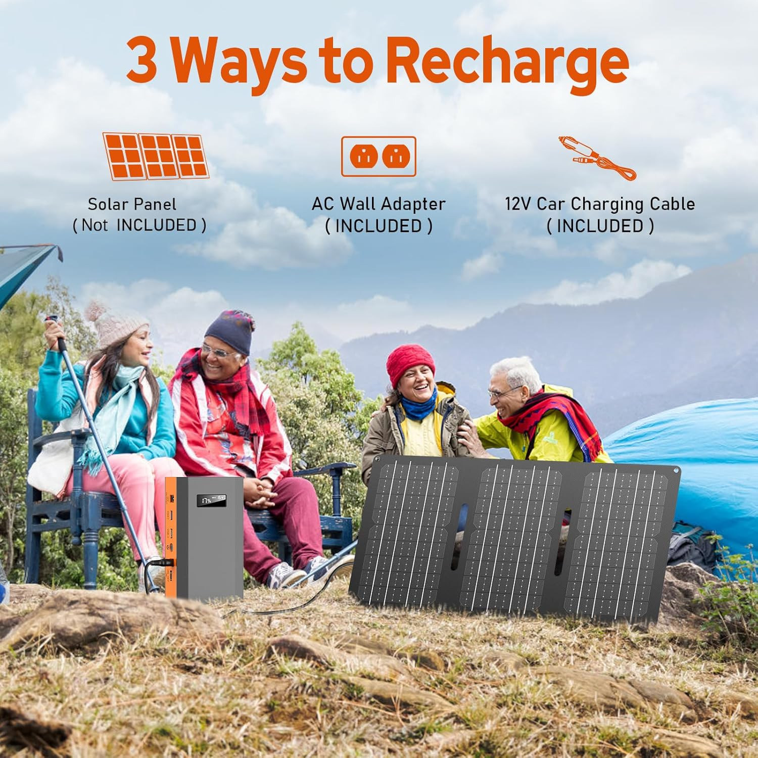 Portable Solar Power Station Generator 100W,Portable Power Bank 65W with 110V AC