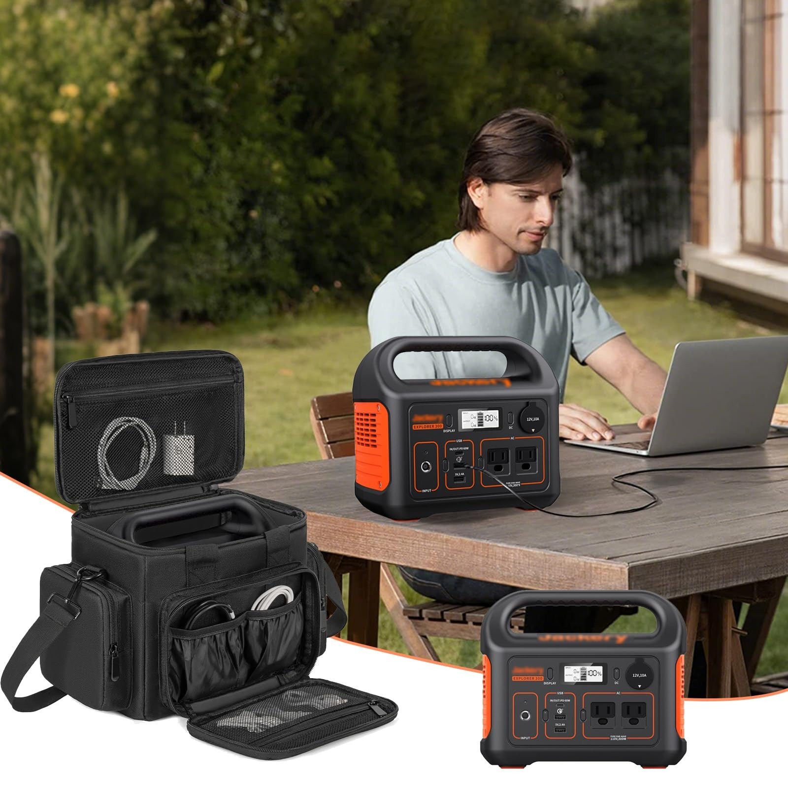 Portable Power Station Carrying Bag for Solar Generators – Travel Case with Pock