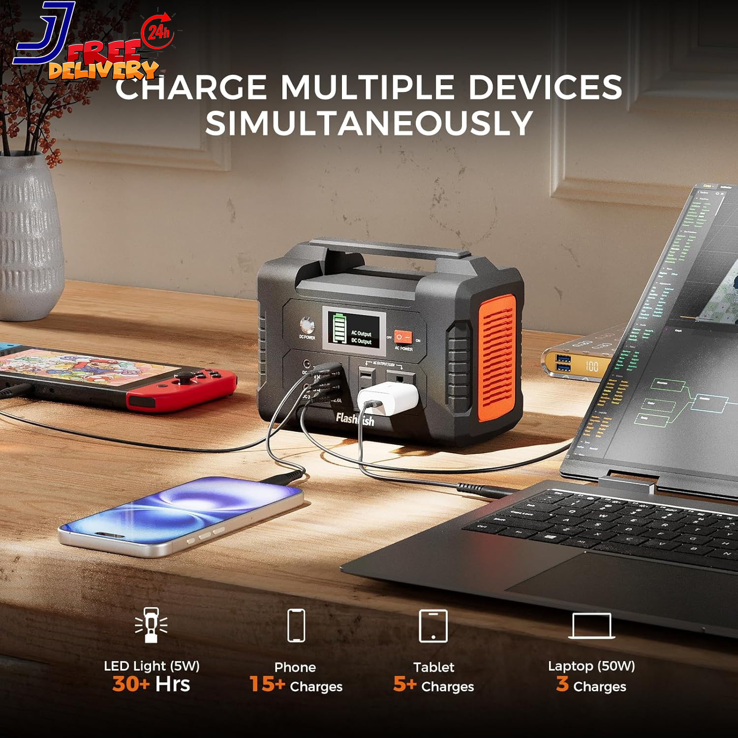 Estacion De Energia 200W Portatil Generador Solar 40800mAh Para Acampar Exterior