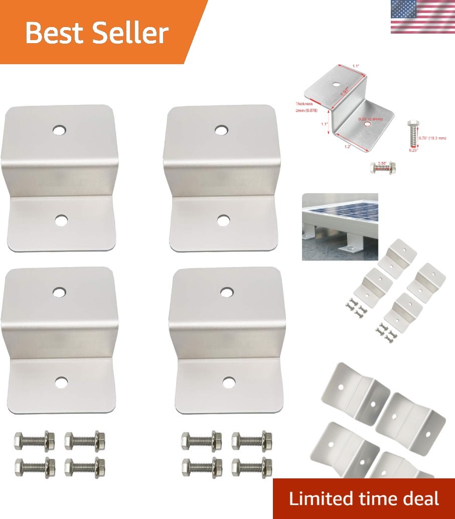 Weather-Resistant 4 Units Solar Z Bracket Mounts – Simple and Efficient Setup