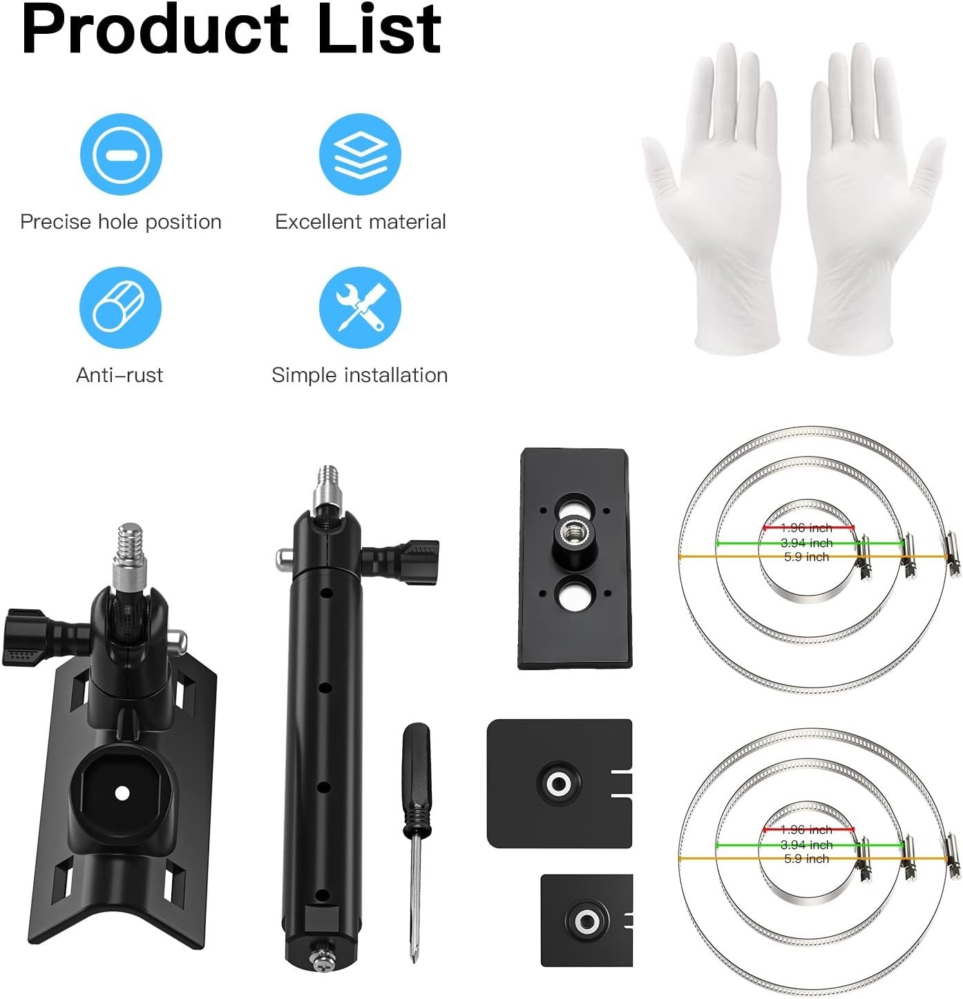 2-In-1 Pole Mounting Bracket for Ring Stick up Cam, Solar Panel and Battery Outd