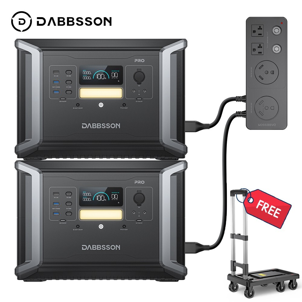 Dabbsson Power Station 4600W 4300Wh Solar Generator Home Backup Camping Outdoor