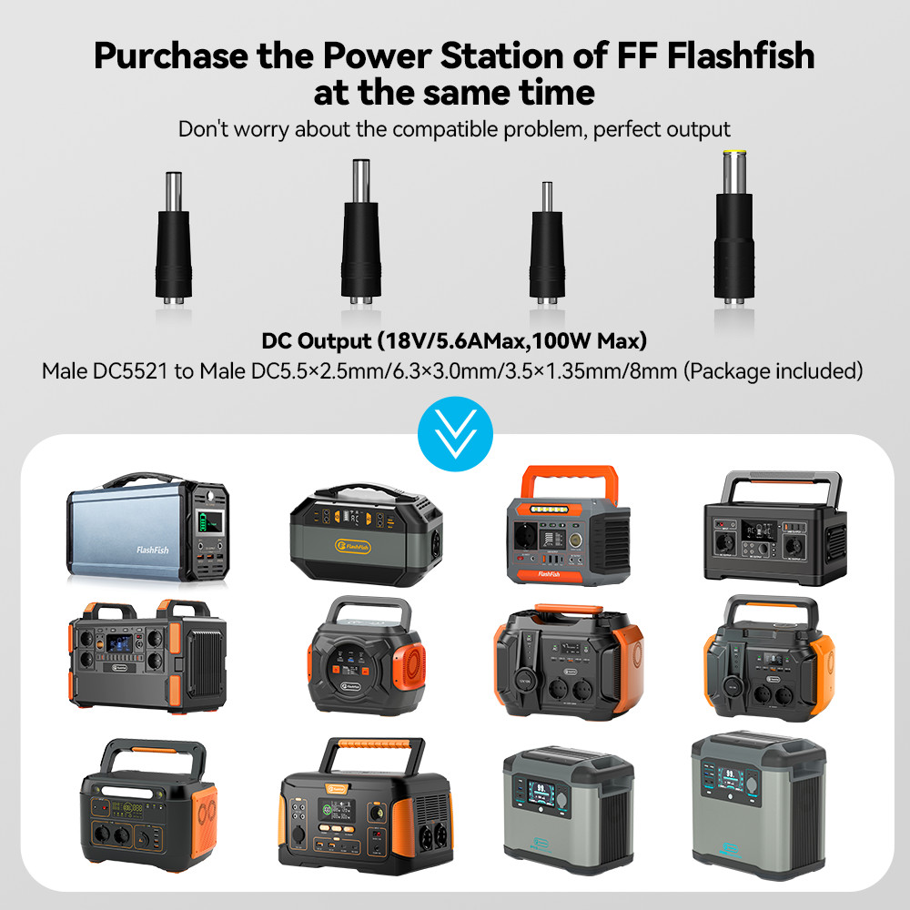 Flashfish P66A Portable Power Station 200W 144.3Wh 110V With Solar Panel 60W 18V