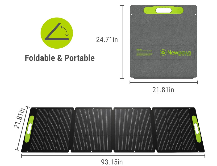 Newpowa 200W Portable Solar Panel Kit with Adjustable Kickstand Case