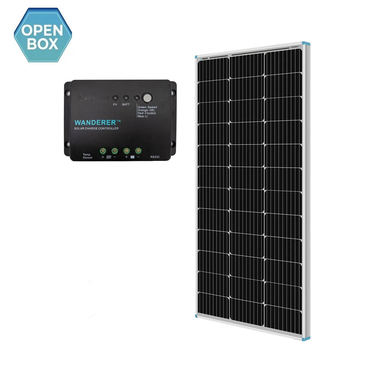 Renogy 100W 12V Mono Solar Panel Kit w/ 30A PWM Charge Controller Open Box