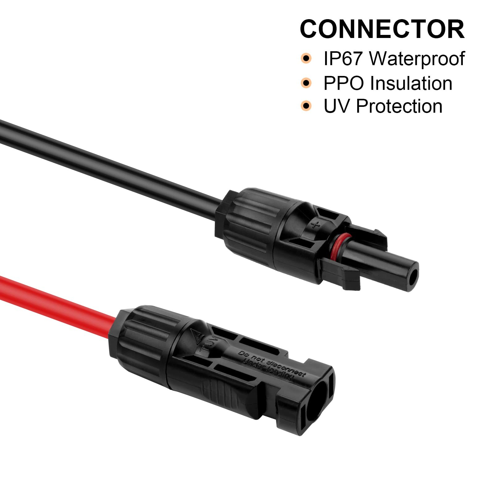20FT 12AWG Solar Panel Extension Cable with Female and Male Connectors, Solar…