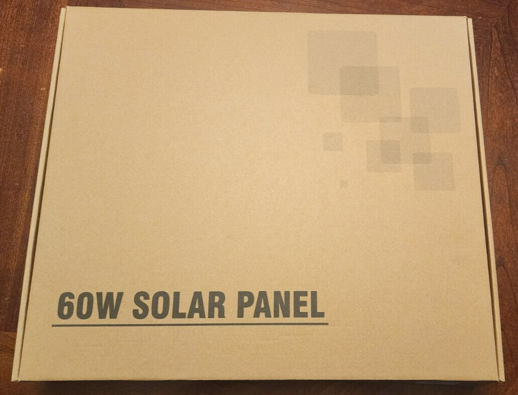 Powkey 60W Foldable Solar Panel with 18V DC Output S60, Camping, Emergency Power