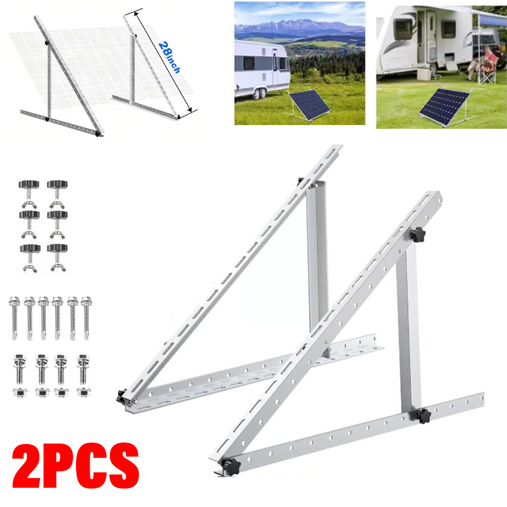 Solar Panel RV Tilt Mount Brackets Kit System Roof Flat Surface Adjustable Frame