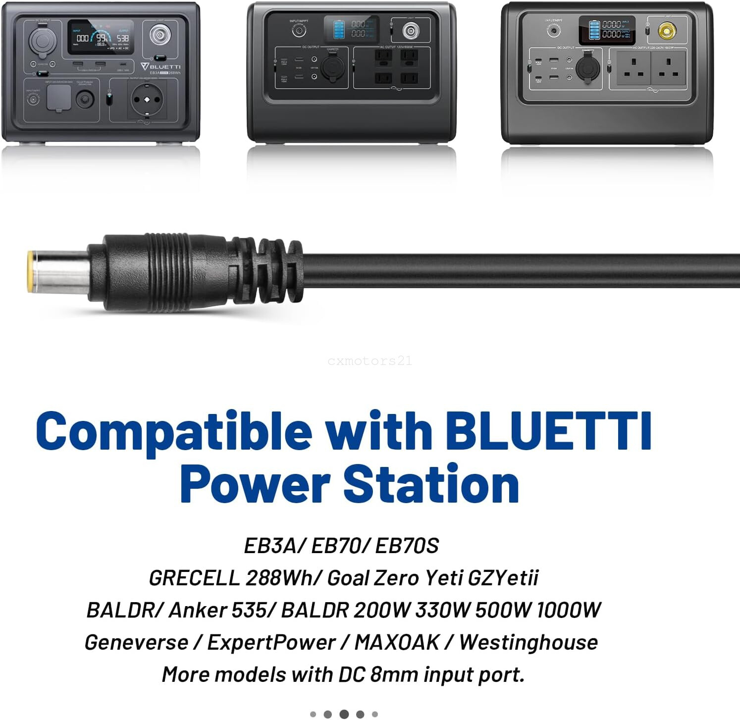 6.6 Feet Power Station Car Charger DC7909 for BLUETTI GRECELL Jackery Explorer