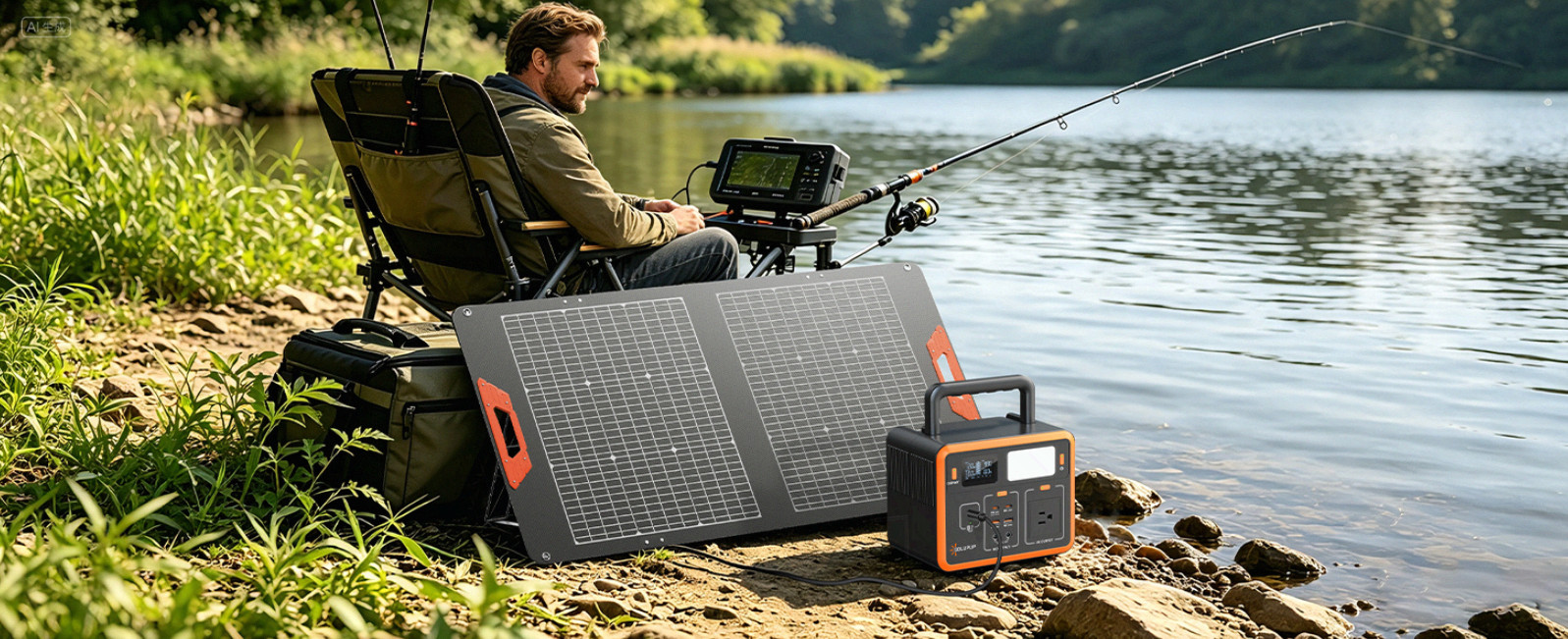 100W Bifacial Portable Solar Panel, 24% Efficiency, Foldable IP65 Charger
