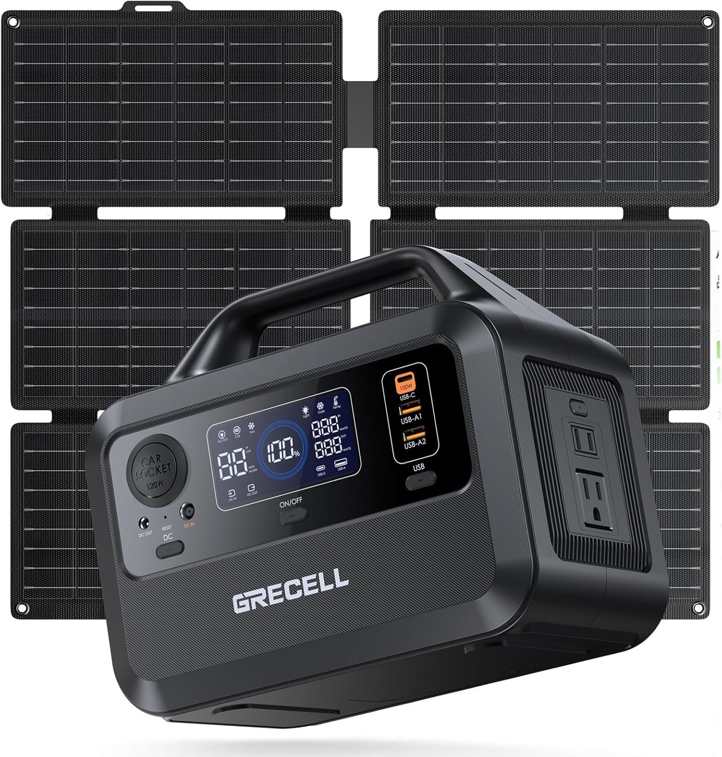Solar Generator with 40W Solar Panel Included,230Wh Portable Power Station 1.5Hr