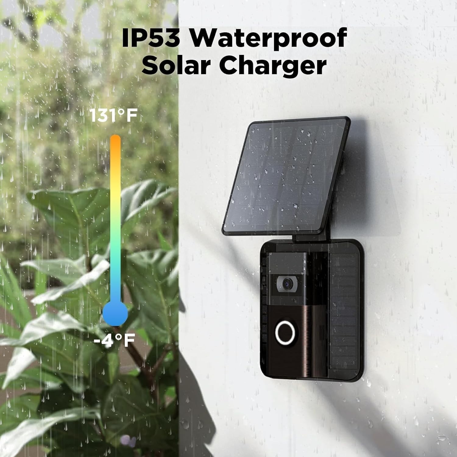 Solar Charger Compatible with Ring Video Doorbell 3/3 Plus/4 Battery Doorbell US