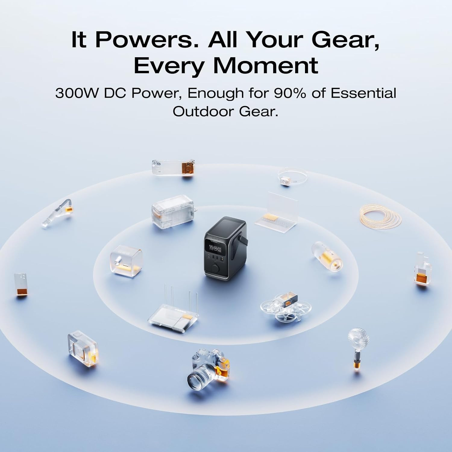 TRAIL 300 DC Power Bank Station, 288Wh Outdoor Portable Power Station, Lifepo4 B
