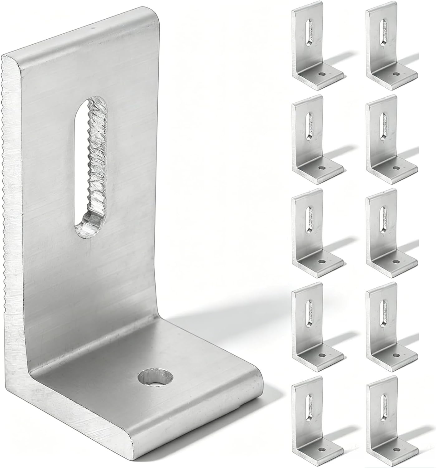 10Pcs L Foot Solar Mount, Aluminum Alloy Photovoltaic Panel Mounting Bracket, Ph