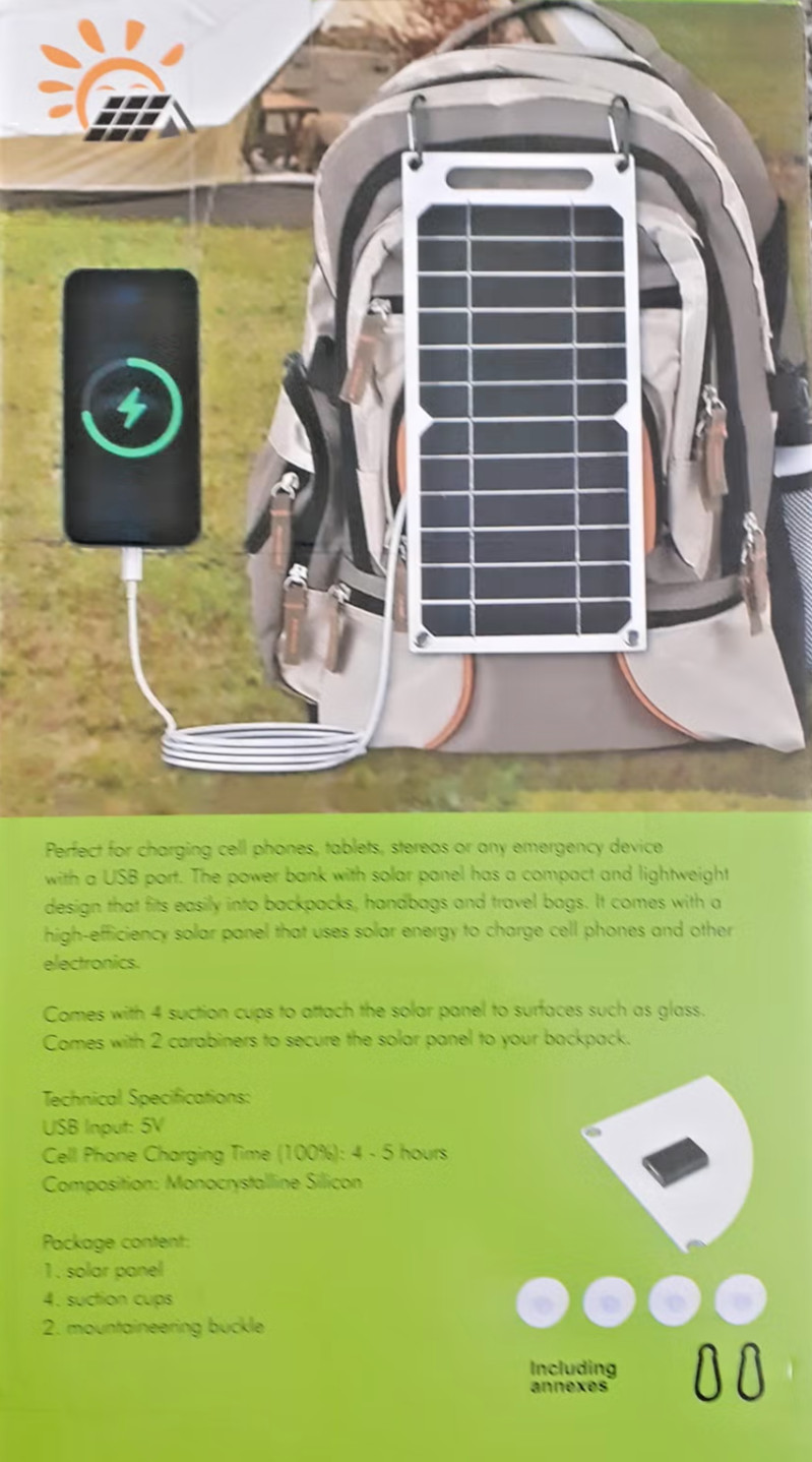 (2) Solar Panels 5v with USB Output & Battery Charging Case (BNIB)