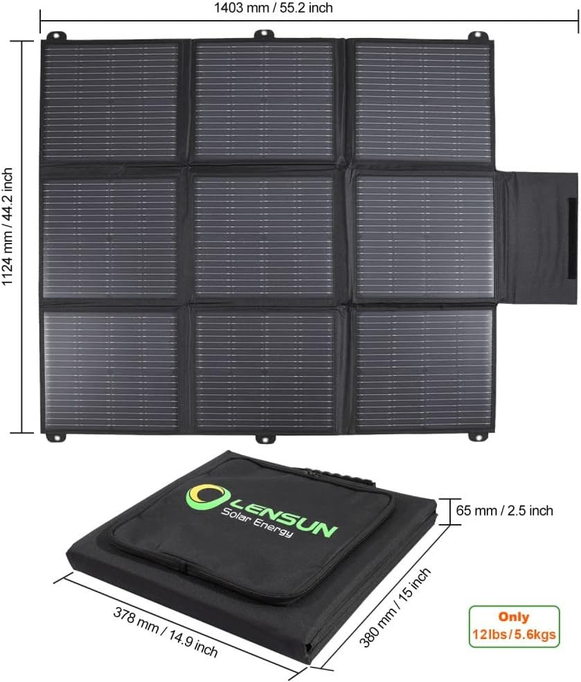 200W 12V Portable Solar Panel Blanket with Standard Connectors for Solar Generat