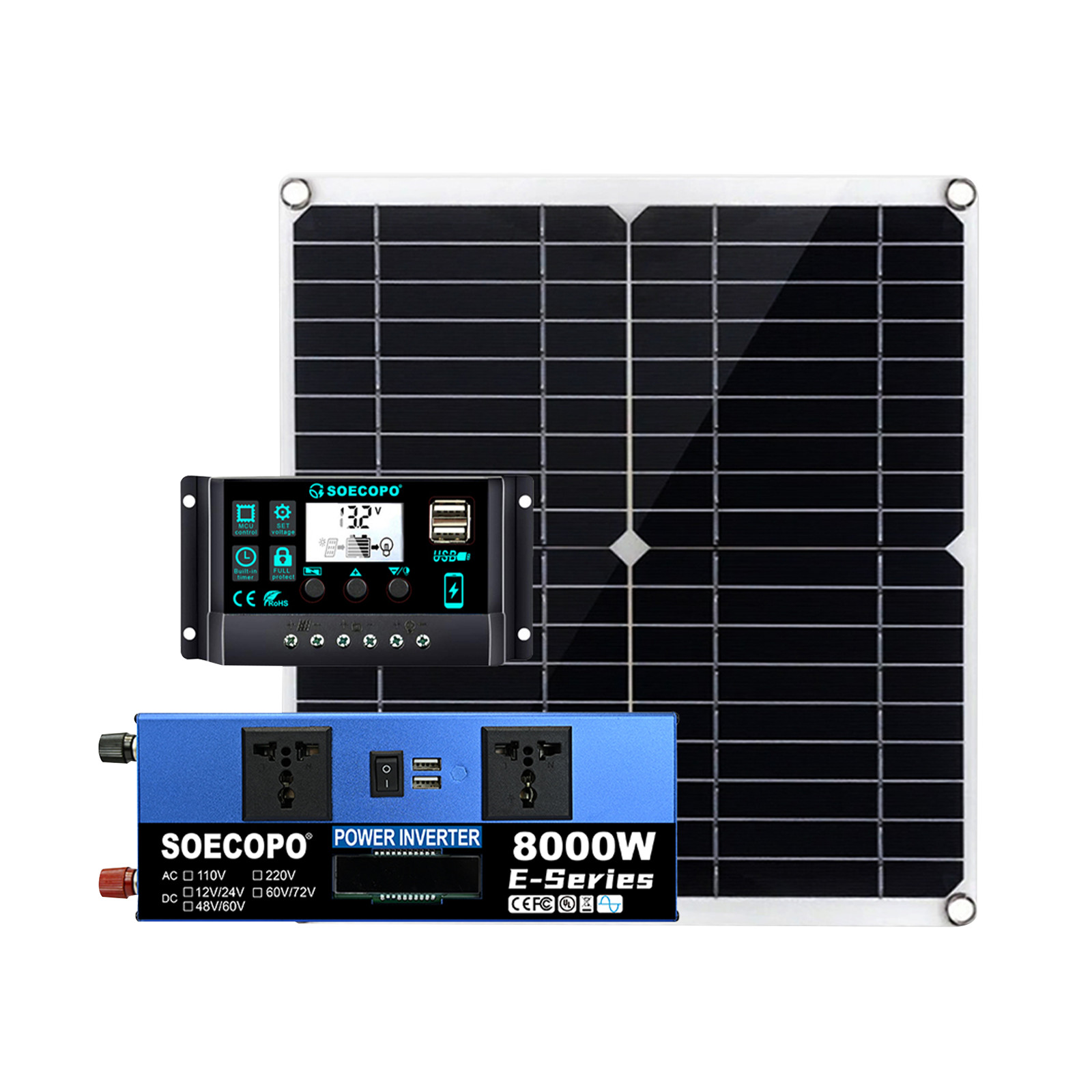 Solar Full 8000w 110/220V Inverter 300W Solar Panel Home 100A Controller System