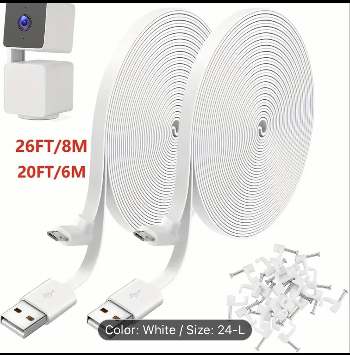 Blink Outdoor Camera Cable Compatible with Blink 3rd & 4Th Gen 26Ft