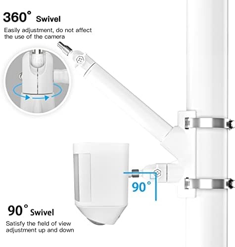 2-in-1 Pole Mounting Bracket for Ring Stick Up Cam Pro Solar Panel and Battery O