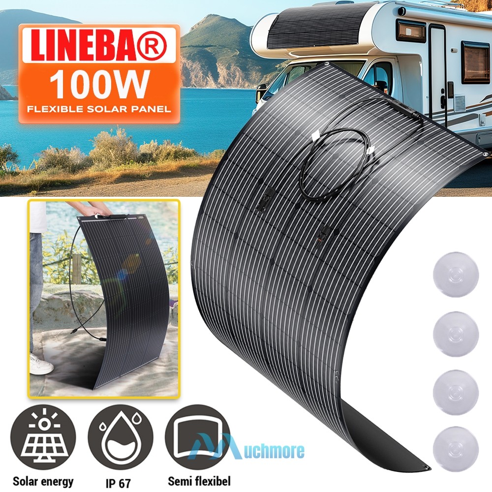 400W 200W 18V Semi-flexible Mono Solar Panel Kit RV/Car battery/Home Off-Grid