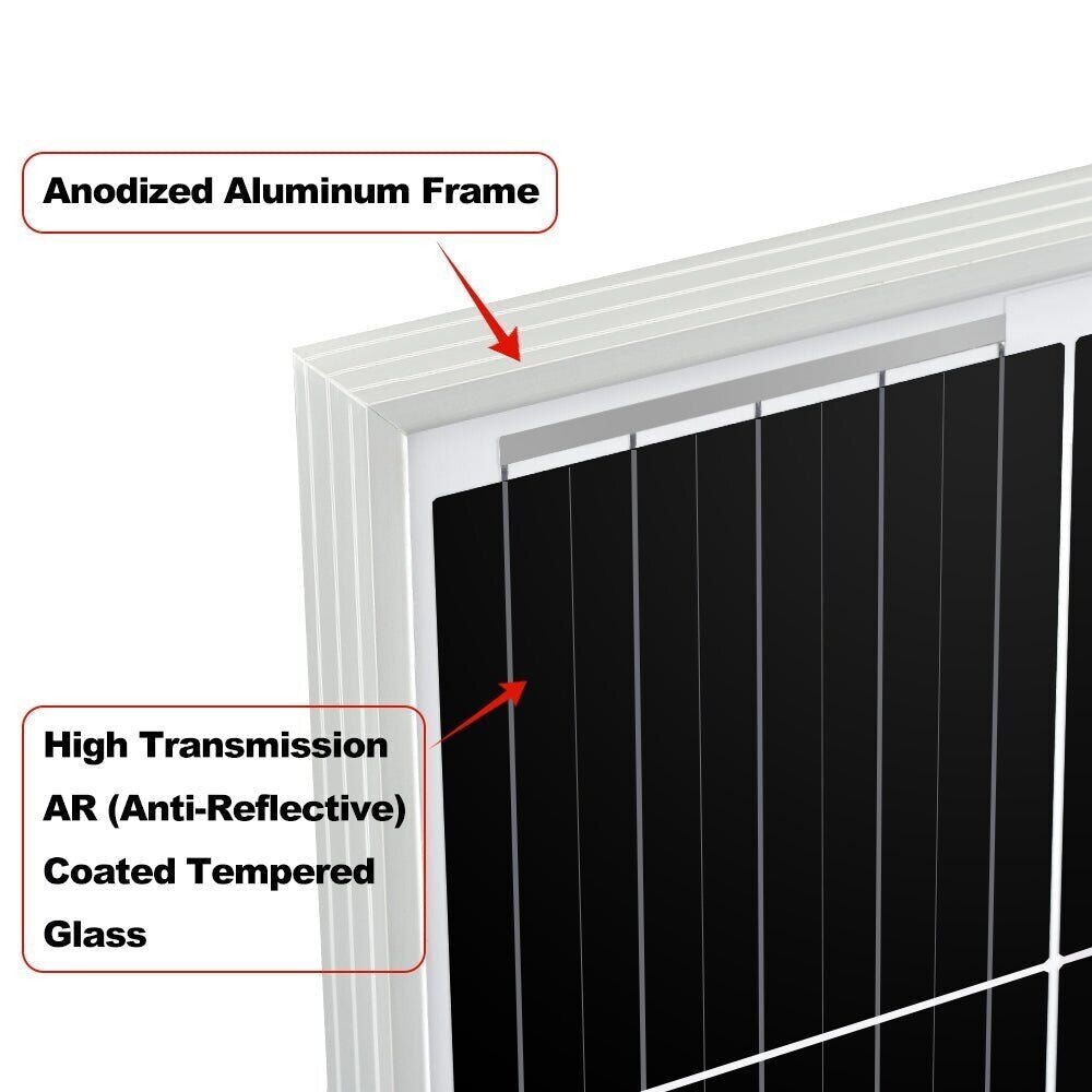 Rich Solar Mega 200 Watt 12 Volt Monocrystaline Solar Panel w/Mounting Bracket