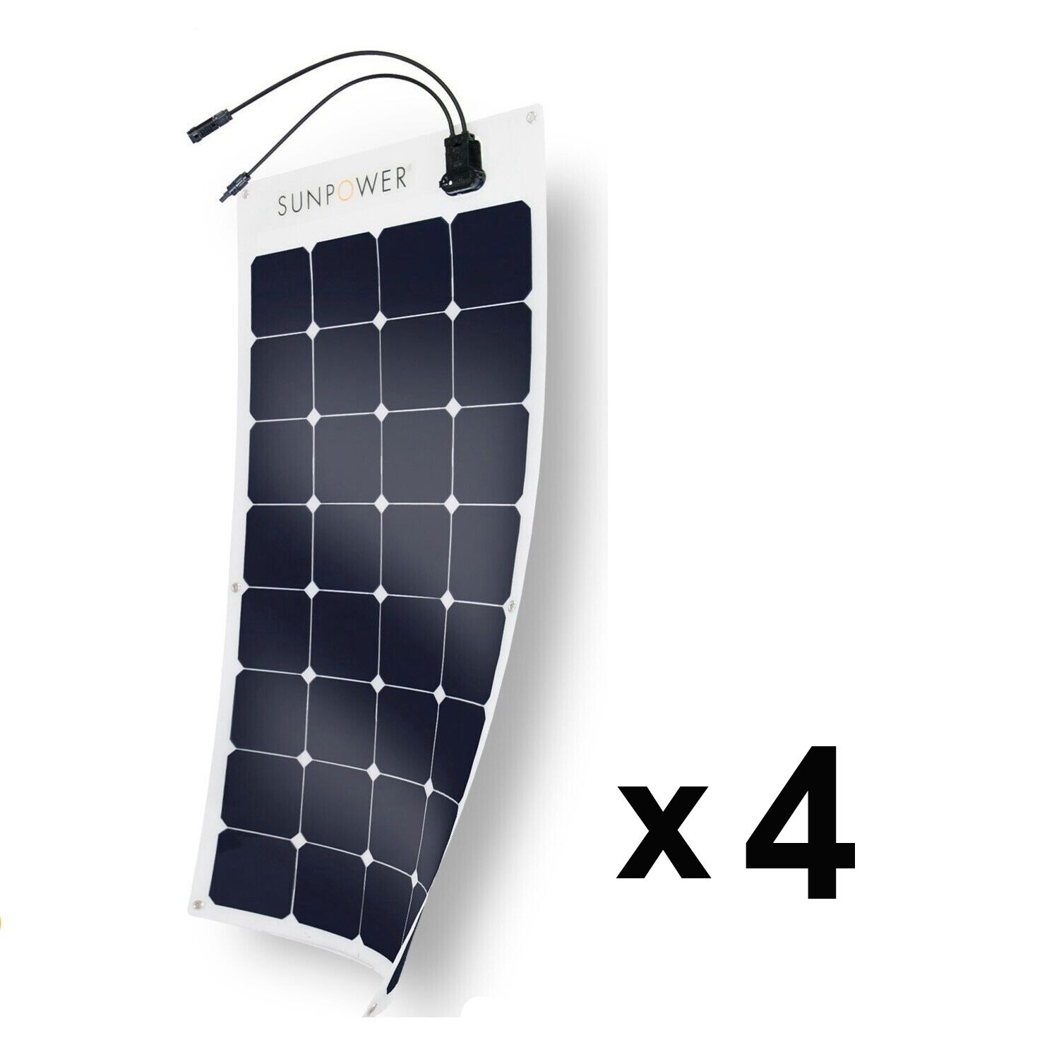 100W x4= 400W Flexible Authentic SunPower Solar Panel for RV, Marine and Camping