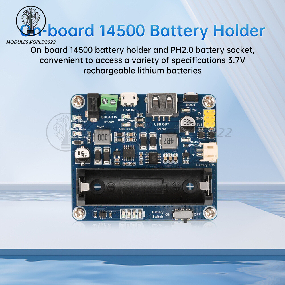 Power Manager Module for 6V~24V Solar Panel Support MPPT USB Battery Charging