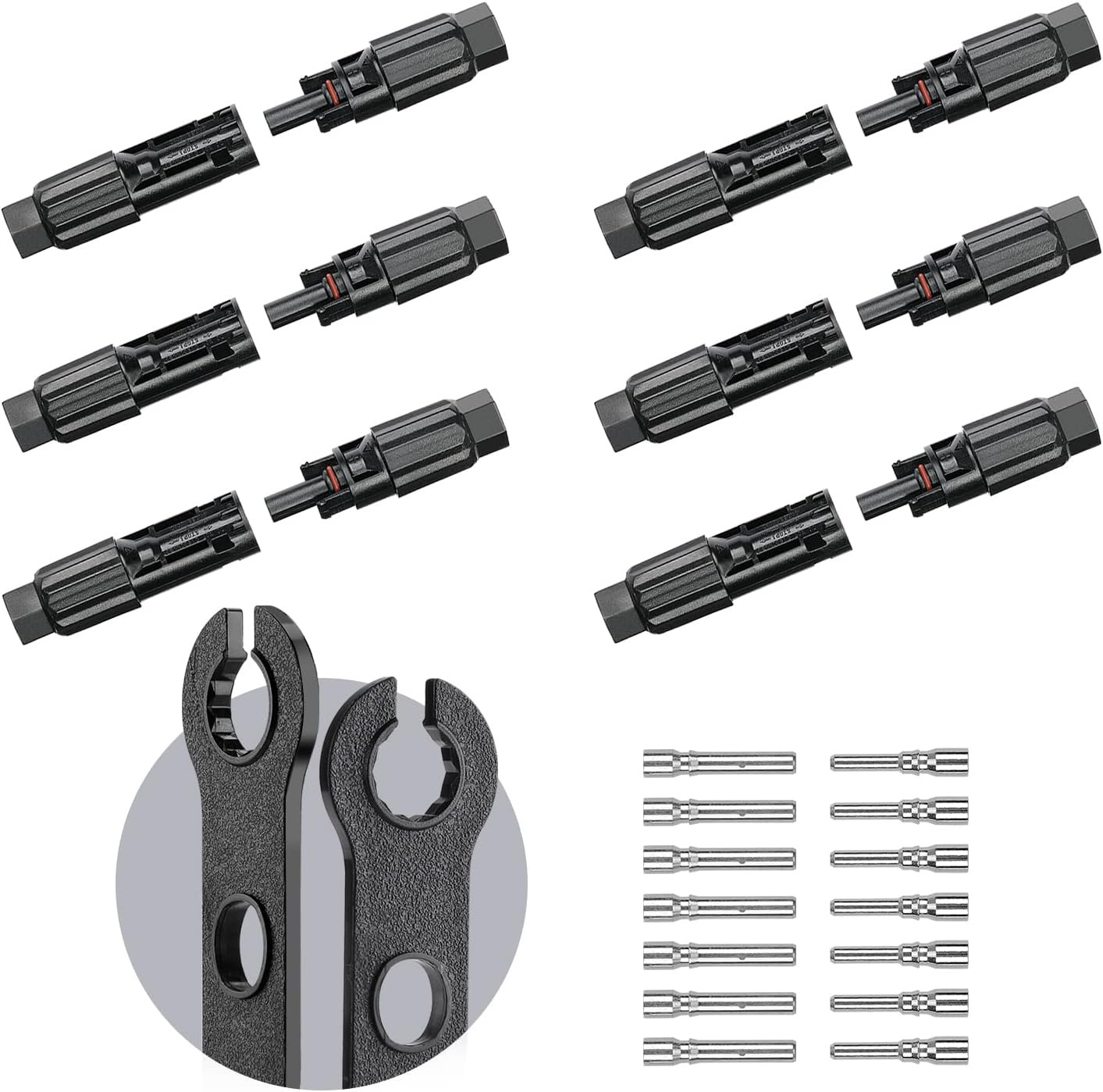 Bougerv 12 PCS Solar Connector Solar Panel Cable Connectors Solar Panel