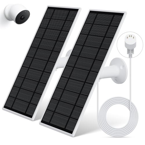 Solar Panel for Google Nest Camera, 2Pack Upgraded Solar Power Charger for