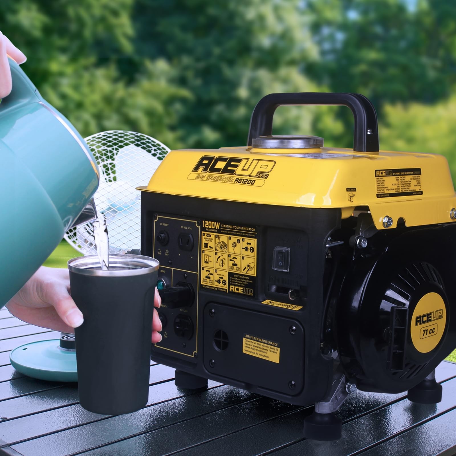 1,200W Gas Powered Generator, Small Portable Generator for Home Use Ultraligh…