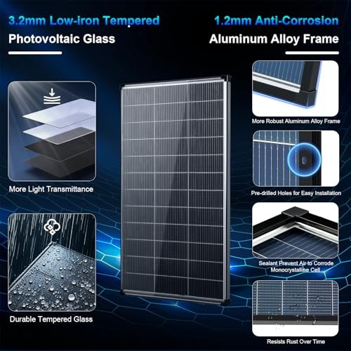 400 watt Solar Panel,2pcs 200W Bifacial Solar Panel 18V 18BB N Bifacial 200W*2