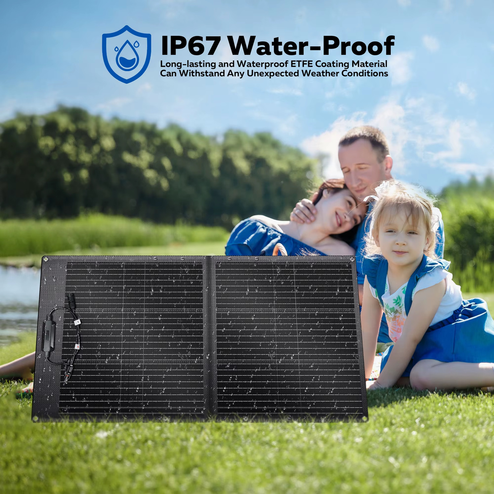 SPC100 100W New Portable Solar Panel Charger ETFE Efficiency 23% High Foldable S