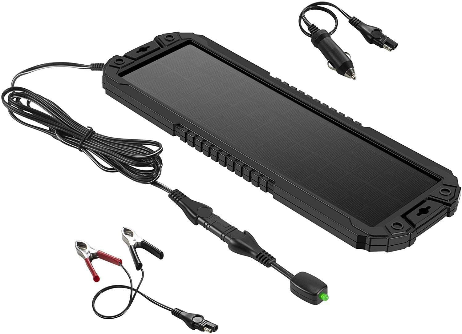 Solar Panel Car Battery Trickle Charger & Maintainer 5W 12V Solar