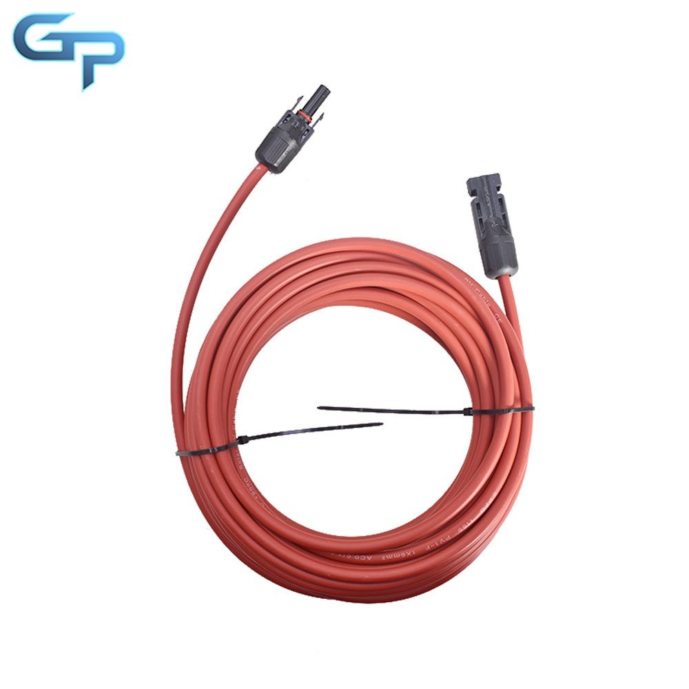 25 Feet 1 Pair 10AWG Red + Black Solar Panel Extension Cable Wire Connector