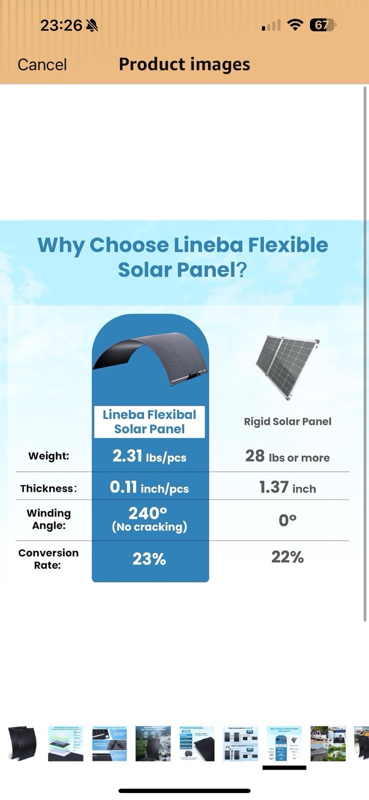 Flexible Solar Panel 200W, 18V 100W Ultra Lightweight Monocrystalline Bendable