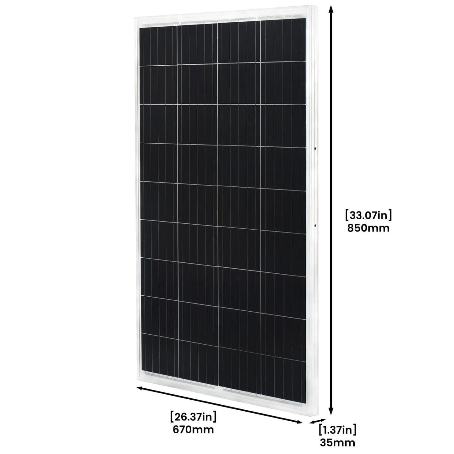 Nature’s Generator 100W Rigid Monocrystalline Solar Panel, Off-Grid and RV Ready