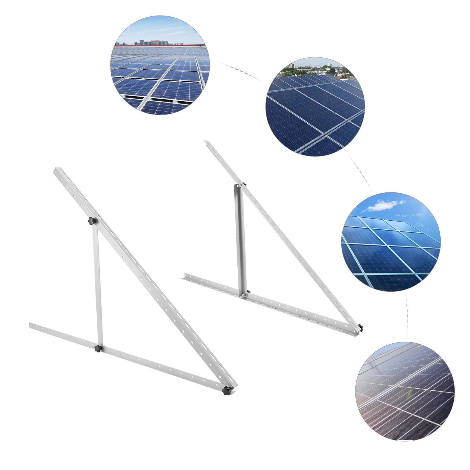 45 inch Adjustable Solar Panel Tilt Mount Brackets For Roof RV Boat Flat Surface