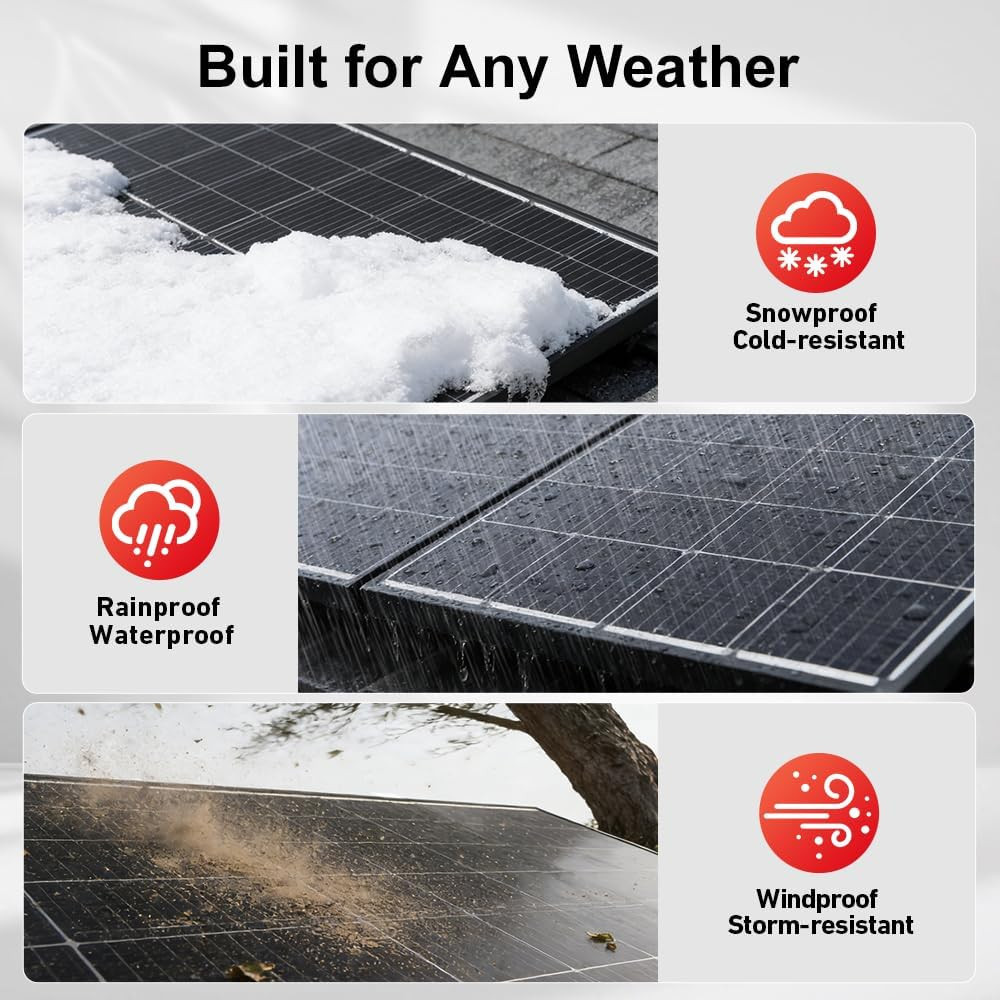 400W 31V Mono Solar Panel – Works for 12V/24V Systems, Equipped with 9.84Ft MC4