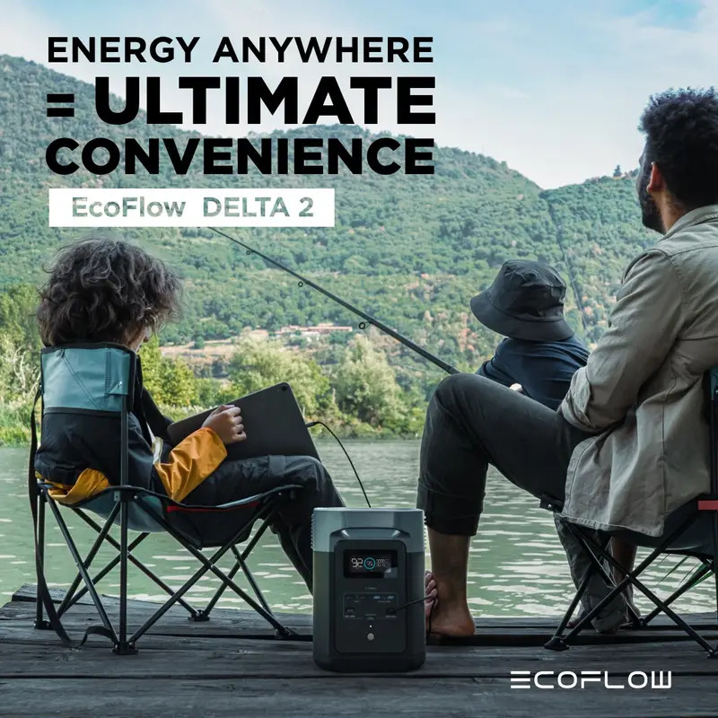 EcoFlow DELTA 2 950 Portable Power Station, 950Wh LiFePO4 Battery for 10 Years,