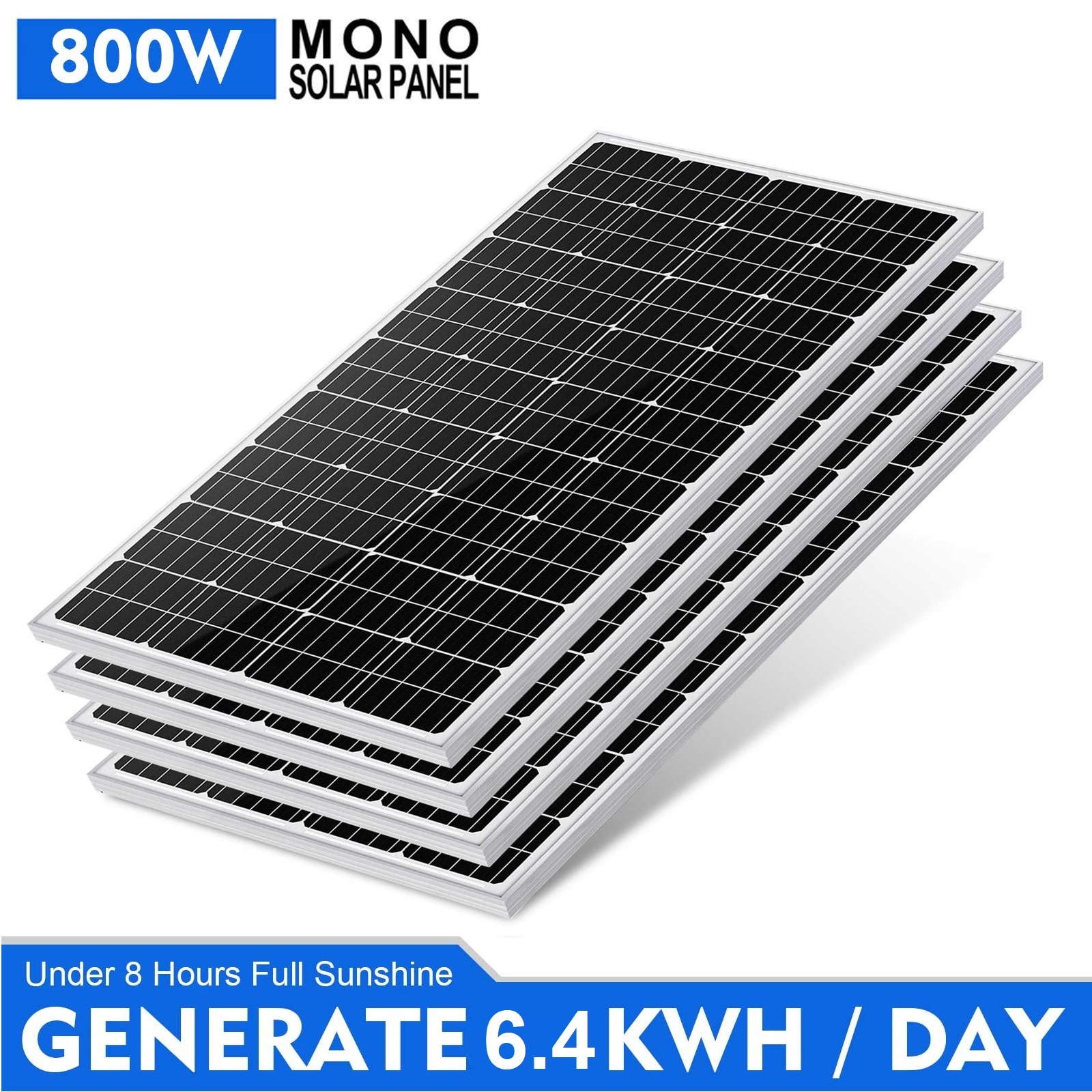 4 x 200 Watts Solar Panels 800W 12V Solar Module Off-Grid Power Home RV Marine