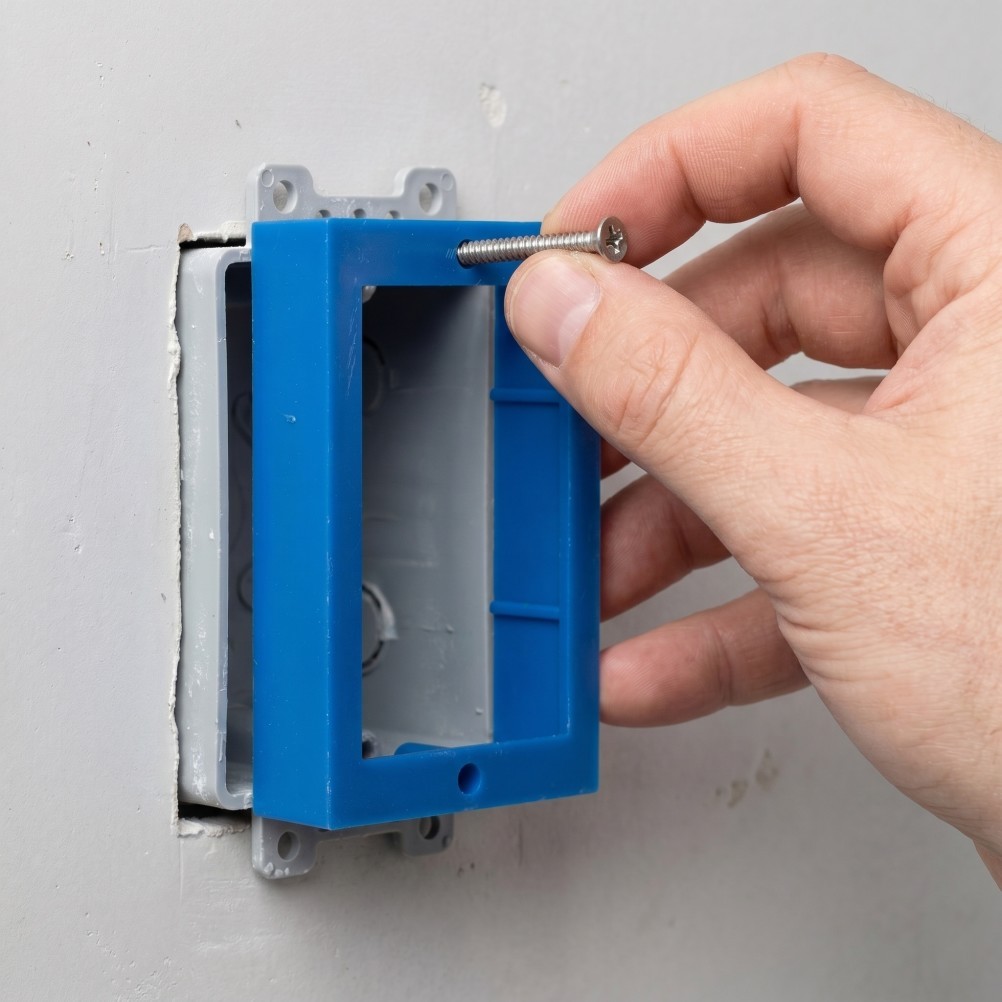 6Pcs Reusable Plastic Single Gang Electrical Box Extenders for Thick Walls Blue