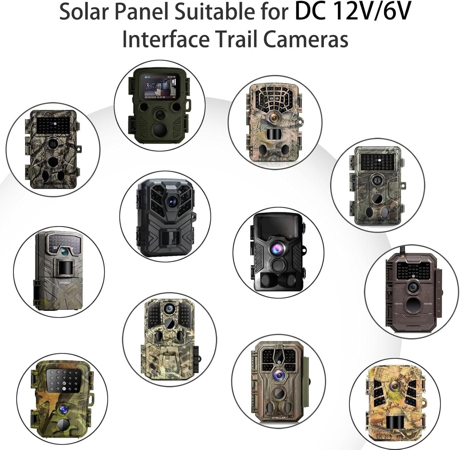 5W 12V Solar Panel for Trail Camera with 5200mAh Rechargeable Battery – Wate…