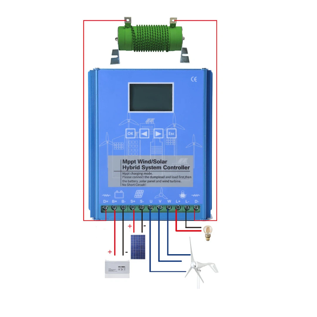 MPPT Wind-solar Complementary Controller 12V 24V 48V 1000W 2000W Micro Wind Boos