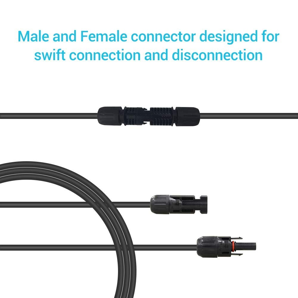 Versatile 15FT Weather-Resistant Solar Extension Cable for Efficient Power Setup
